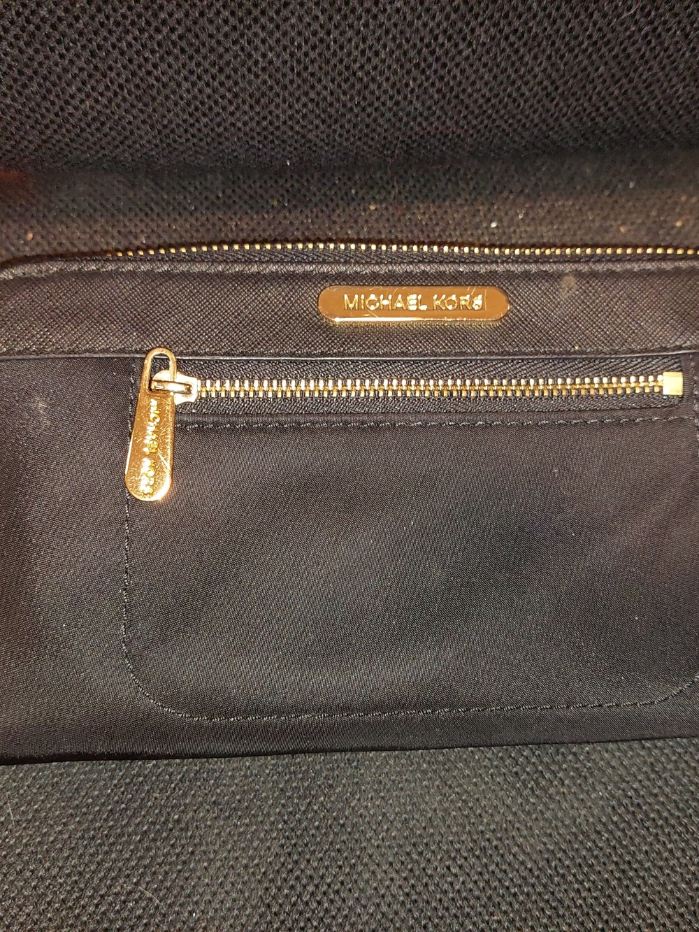 Michael Kors Black Nylon Wallet with Gold Hardware